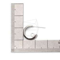 ERG-1480-R [2 件] 圓形耳環，圓形耳釘.12mm x 12mm 第5張的照片