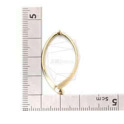 ERG-1482-G [2 件] 橢圓形耳環 / 橢圓形耳釘 / 19mm X 33mm 第5張的照片