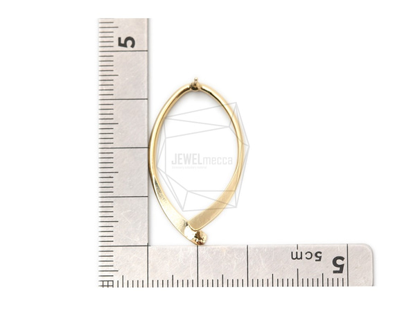 ERG-1482-G [2 件] 橢圓形耳環 / 橢圓形耳釘 / 19mm X 33mm 第5張的照片