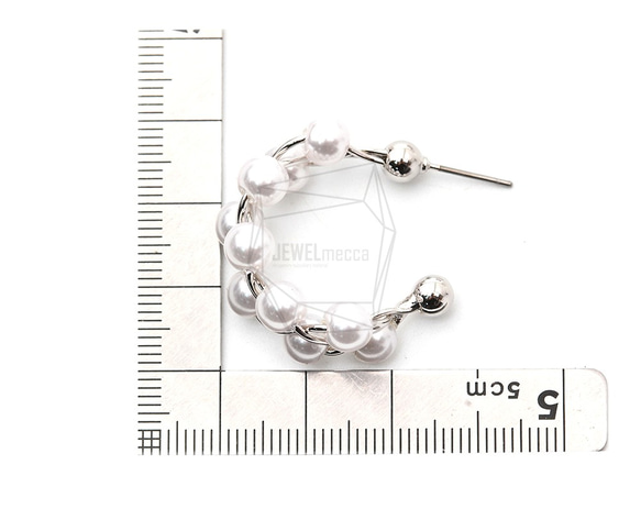 ERG-1488-R [2件]珍珠C形耳環 第5張的照片