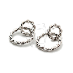 ERG-1489-R【2個入り】ダブルリングピアス,Tiny Two Linked Rings Post Earring 2枚目の画像