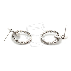 ERG-1489-R【2個入り】ダブルリングピアス,Tiny Two Linked Rings Post Earring 3枚目の画像