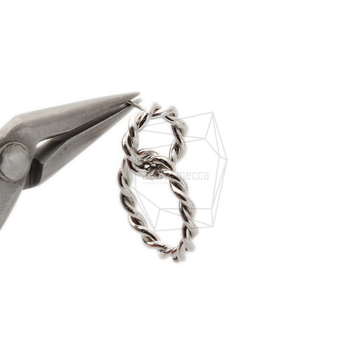 ERG-1489-R【2個入り】ダブルリングピアス,Tiny Two Linked Rings Post