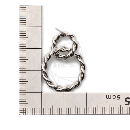 ERG-1489-R【2個入り】ダブルリングピアス,Tiny Two Linked Rings Post