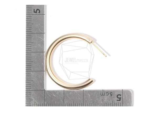 ERG-722-MG [2 件] 圓形耳環、圓形耳柱 / 25mm x 30mm 第5張的照片