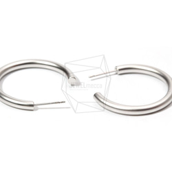 ERG-722-MR [2 件] 圓形耳環，圓形耳柱 / 25mm x 30mm 第2張的照片