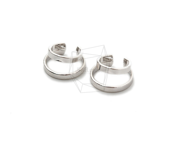 ERG-1503-R【2個入り】ブラシラウンドイヤーカフ/Brushed Round Earcuffs Earrings 2枚目の画像