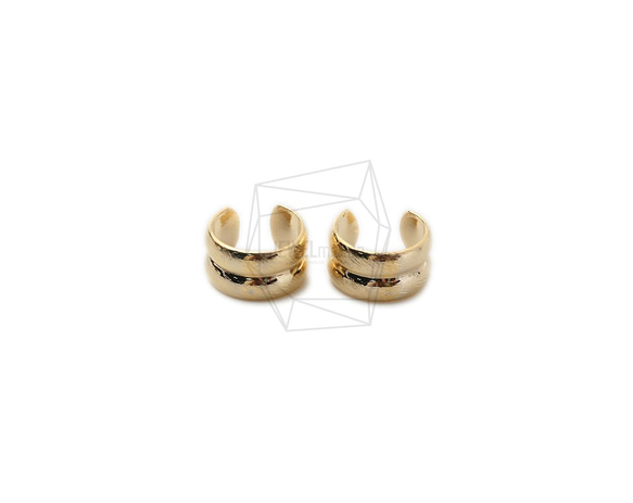 ERG-1506-G【2個入り】ブラシラウンドイヤーカフ/Brushed Round Earcuffs Earrings 1枚目の画像