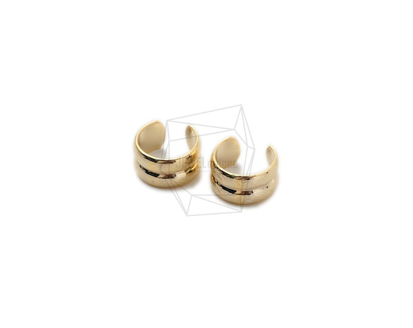 ERG-1506-G【2個入り】ブラシラウンドイヤーカフ/Brushed Round Earcuffs Earrings 2枚目の画像