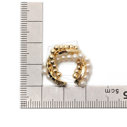 ERG-1507-G 【2件】珍珠圓形耳環耳環 第5張的照片