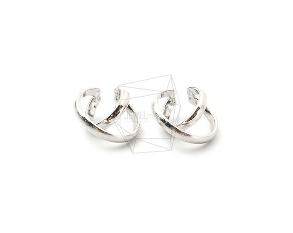 ERG-1511-R【2個入り】ダブルラウンドイヤーカフ/Double Round Earcuffs Earrings 1枚目の画像