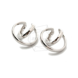 ERG-1511-R【2個入り】ダブルラウンドイヤーカフ/Double Round Earcuffs Earrings 2枚目の画像