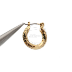 ERG-1515-G [2件]扭紋圓形圈耳環 第4張的照片