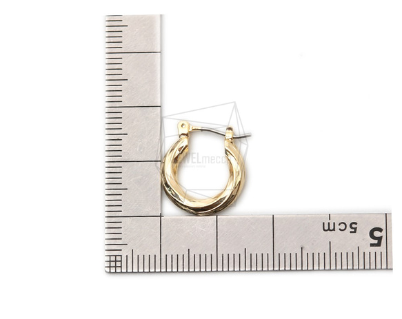 ERG-1515-G [2件]扭紋圓形圈耳環 第5張的照片