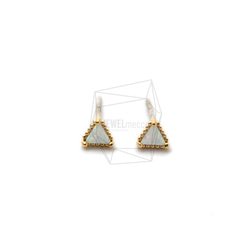 ERG-1518-G【2個入り】オパールピアス   ,Synthetic opal Post Earring 1枚目の画像