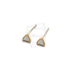 ERG-1518-G【2個入り】オパールピアス   ,Synthetic opal Post Earring 2枚目の画像