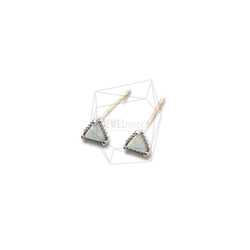 ERG-1518-R【2個入り】オパールピアス   ,Synthetic opal Post Earring 2枚目の画像