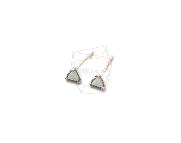 ERG-1518-R【2個入り】オパールピアス   ,Synthetic opal Post Earring 2枚目の画像