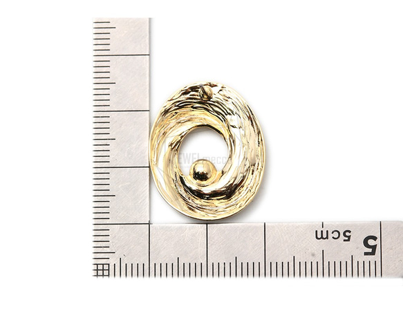 ERG-1537-G [2件]圓形穿孔，圓形耳環，20mm X 25mm 第5張的照片