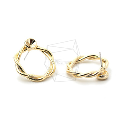 ERG-1538-G【2個入り】ツイストラウンドピアス,Twist Round Post Earring 2枚目の画像