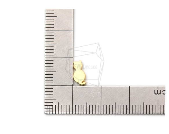 PDT-2386-MG【2個入り】ネコペンダント,Cat Pendant/ 5mmx8mm 5枚目の画像