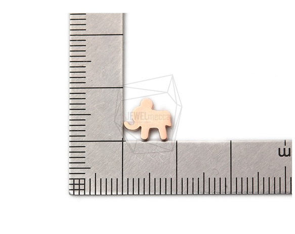 PDT-2387-MPG【2個入り】エレファントペンダント,Elephant Pendant/ 8mmx9mm 5枚目の画像