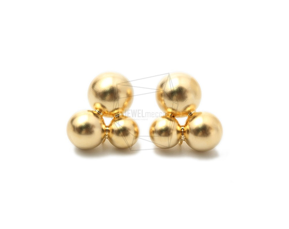ERG-1539-MG【2個入り】トリプルボールピアス ,Triple ball Post 