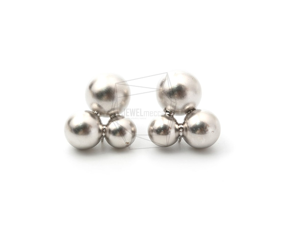 ERG-1539-MR【2個入り】トリプルボールピアス ,Triple ball Post 