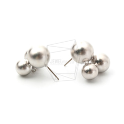 ERG-1539-MR【2個入り】トリプルボールピアス  ,Triple ball Post Earring 3枚目の画像