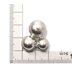 ERG-1539-MR【2個入り】トリプルボールピアス  ,Triple ball Post Earring 5枚目の画像