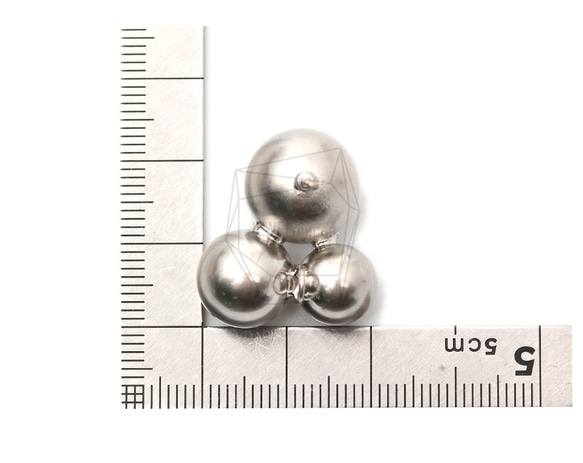 ERG-1539-MR【2個入り】トリプルボールピアス  ,Triple ball Post Earring 5枚目の画像