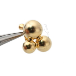 ERG-1546-MG【2個入り】トリプルボールイヤリング/ネジバネ,Triple ball Non Pierced 4枚目の画像