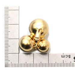 ERG-1546-MG【2個入り】トリプルボールイヤリング/ネジバネ,Triple ball Non Pierced 5枚目の画像