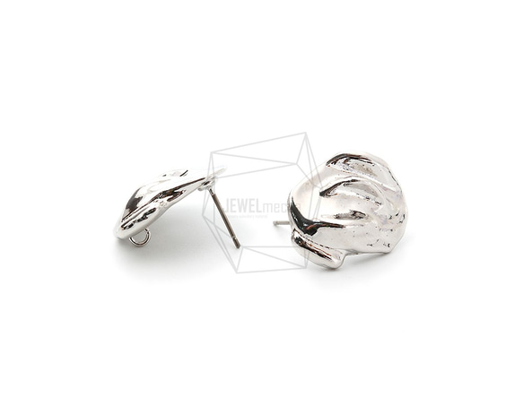 ERG-1547-R [2件]貝殼形圓形耳環 第3張的照片