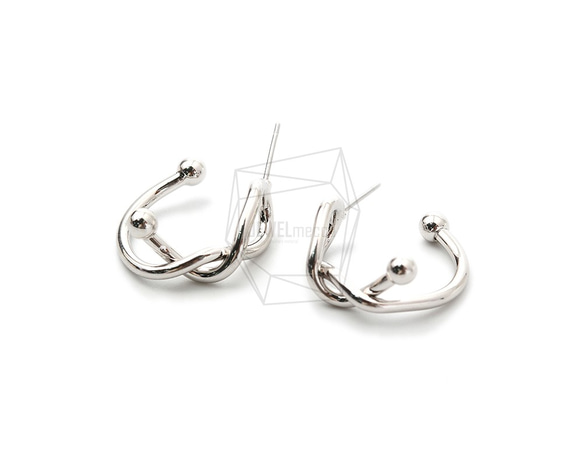 ERG-1540-R【2個入り】ツイストラウンドピアス,Twist Round Post Earring 2枚目の画像