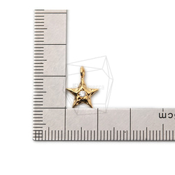 PDT-2378-G【2個入り】CZスターペンダント,CZ Mini Star Pendant / 10mmx12mm 5枚目の画像
