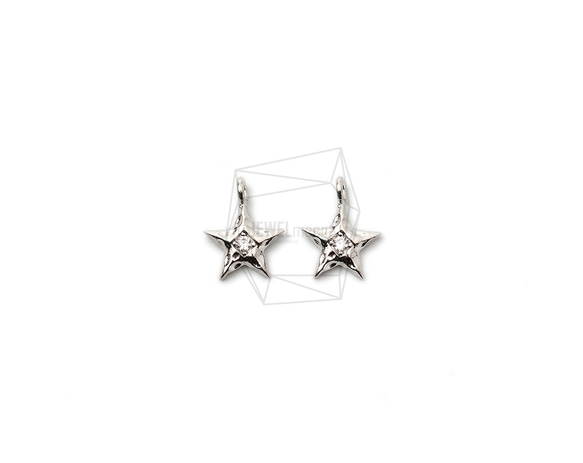 PDT-2378-R【2個入り】CZスターペンダント,CZ Mini Star Pendant / 10mmx12mm 1枚目の画像