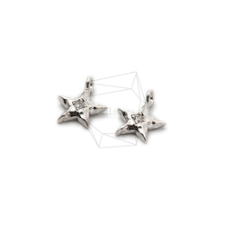 PDT-2378-R【2個入り】CZスターペンダント,CZ Mini Star Pendant / 10mmx12mm 2枚目の画像