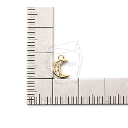 PDT-2379-G【2個入り】クレセントペンダント,Cubic Zirconia Setting Crescent 5枚目の画像