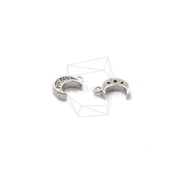 PDT-2379-R【2個入り】クレセントペンダント,Cubic Zirconia Setting Crescent 3枚目の画像