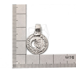 PDT-2381-MR【2個入り】コインペンダント,Coin Pendant/16mm x 22mm 5枚目の画像