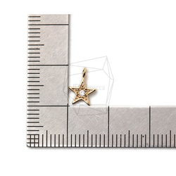 PDT-2382-G【2個入り】CZスターペンダント,CZ Mini Star Pendant /  7mm x 9mm 5枚目の画像