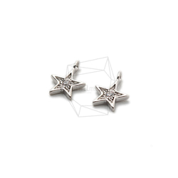 PDT-2382-R【2個入り】CZスターペンダント,CZ Mini Star Pendant /  7mm x 9mm 2枚目の画像