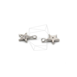 PDT-2382-R【2個入り】CZスターペンダント,CZ Mini Star Pendant /  7mm x 9mm 3枚目の画像