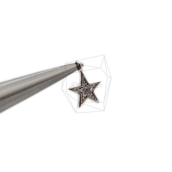 PDT-2382-R【2個入り】CZスターペンダント,CZ Mini Star Pendant /  7mm x 9mm 4枚目の画像