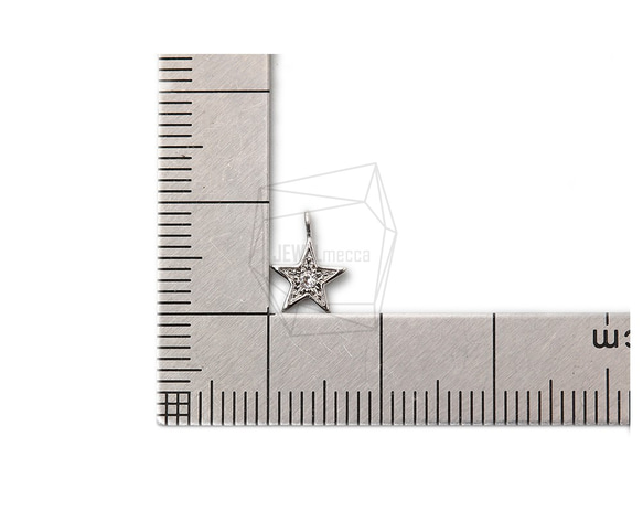 PDT-2382-R【2個入り】CZスターペンダント,CZ Mini Star Pendant /  7mm x 9mm 5枚目の画像
