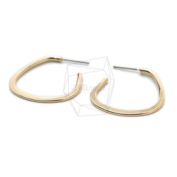 ERG-1553-G [2件] L形耳環，L形後耳環/ 26mm x 27mm 第2張的照片