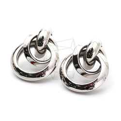 ERG-1557-R【2個入り】マルチリンクサークルピアス  ,Multi Linked Circles Earring 2枚目の画像