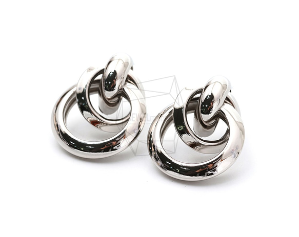 ERG-1557-R【2個入り】マルチリンクサークルピアス  ,Multi Linked Circles Earring 2枚目の画像