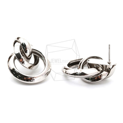 ERG-1557-R【2個入り】マルチリンクサークルピアス  ,Multi Linked Circles Earring 3枚目の画像